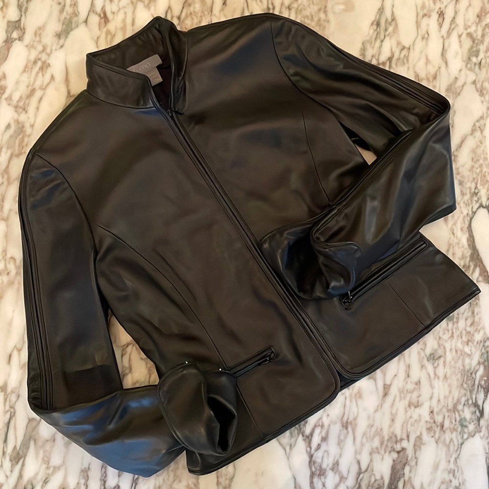 ✨ LUXE Soft LEATHER jacket ECCOCI✨real leather jacket sz 0 - price dropped!